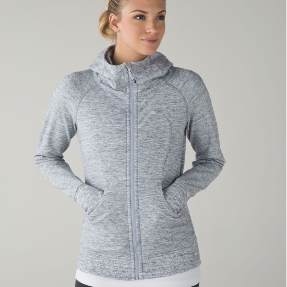Lululemon Heathered Grey Scuba Full-Zip Hoodie